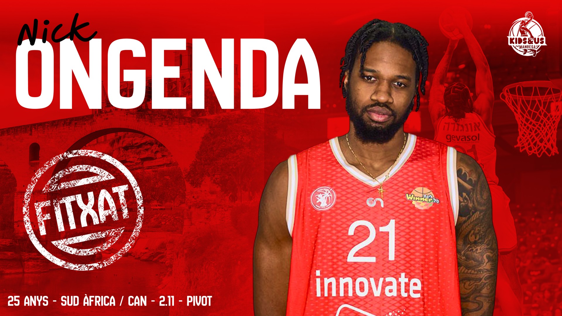 Nick Ongenda, un pivot intimidador per al nou Kids&Us Manresa Nick Ongenda, un pivot intimidador per al nou Kids&Us Manresa