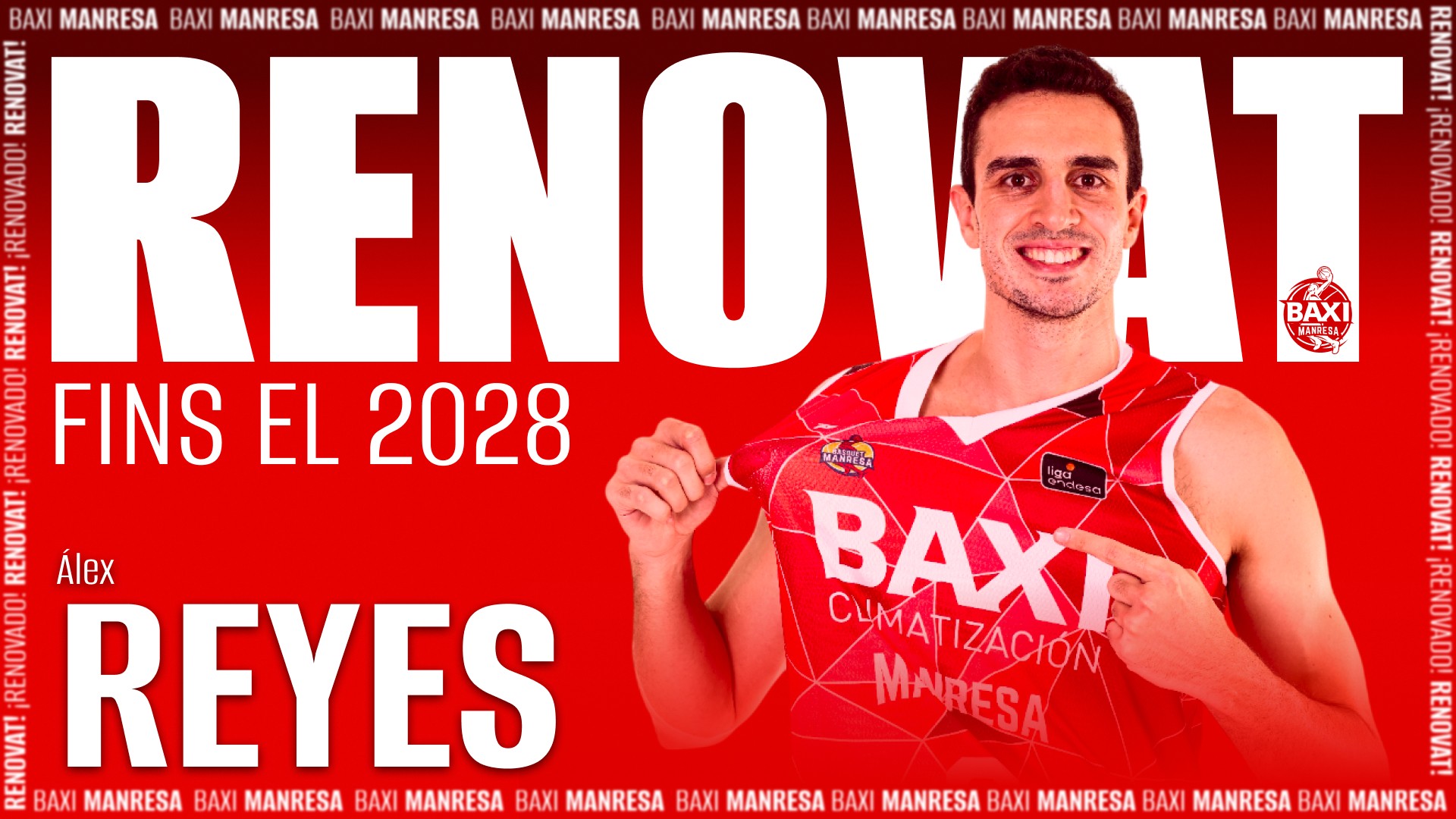 El BAXI Manresa renova Álex Reyes fins el 2028 El BAXI Manresa renova Álex Reyes fins el 2028